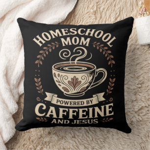 Homeschool-Mutter, angetrieben von Koffein und Jes Kissen