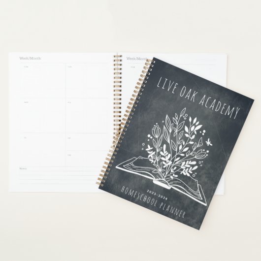 Homeschool Planer Minimalistisch Floral Open Book (Anzeige)