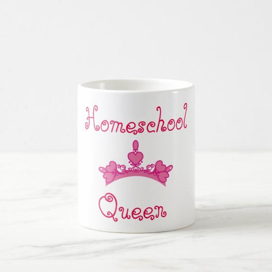 Homeschool Queen Rosa und Weiß Kaffeetasse (Mittel)