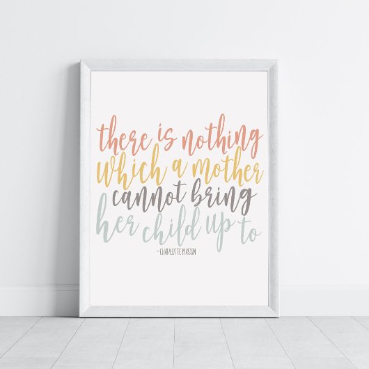 Homeschool Quote Rainbow Pastel Charlotte Mason Poster