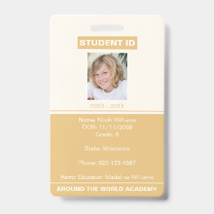 Homeschool-Schülerausweis-Abzeichen Gold Ausweis