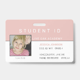 Homeschool-Schülerin-Ausweis Rosa Regenbogen Ausweis