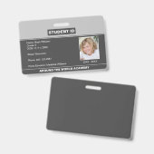 Homeschool Student ID Abzeichen Grau Ausweis (Vorder- & Rückseite)