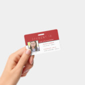 Homeschool Student ID Abzeichen - Modern Red Ausweis (Handheld)
