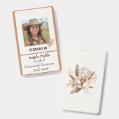 Homeschool Student Id Abzeichen Rustic Boho Ausweis (Vorder- & Rückseite)
