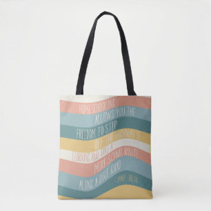 Homeschool Tamara L. Chilver Zitat Retro Welle Tasche