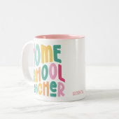 Homeschool Teacher Colorful Text Zweifarbige Tasse (Vorderseite Links)