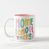Homeschool Teacher Colorful Text Zweifarbige Tasse (Links)