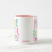 Homeschool Teacher Colorful Text Zweifarbige Tasse (Mittel)