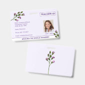 Homeschool Teacher Floral ID Abzeichen Ausweis (Vorder- & Rückseite)