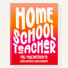 Homeschool Teacher Orange Red Ombre Notizblock