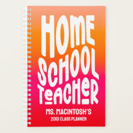 Homeschool Teacher Orange Red Ombre Planer