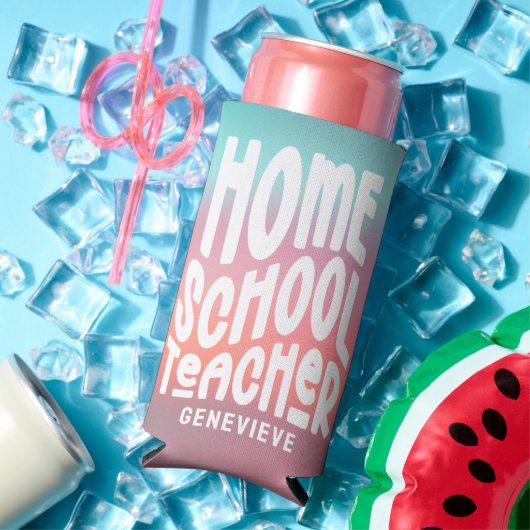 Homeschool Teacher | Pink Aqua Ombre Selters Dosenkühler (In Situ Sommer)