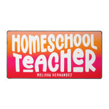 Homeschool Teacher | Text Design Orange Red Ombre