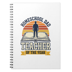Homeschool-Vater Lehrer Des Jahres Vintage-Shirt D Notizblock