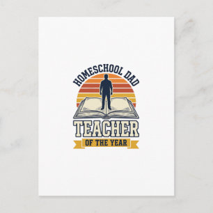 Homeschool-Vater Lehrer Des Jahres Vintage-Shirt D Postkarte