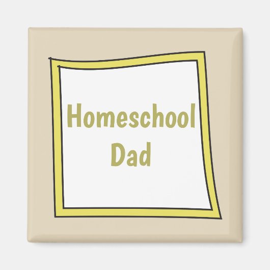 Homeschool Vater Square Magnet (Vorne)