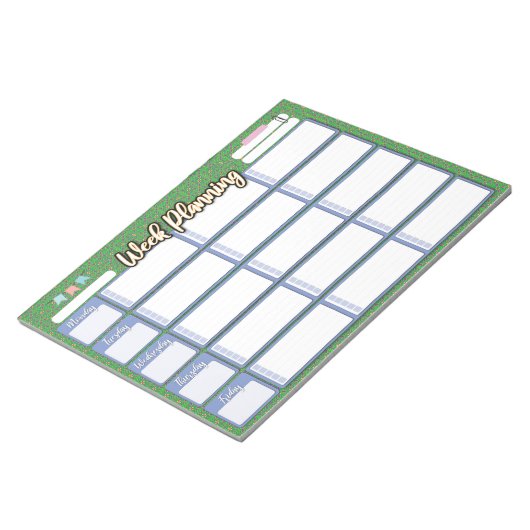 HOMESCHOOL WEEKLY PLANNER 3-Kolumnen-Pad Notizblock (angewinkelt)