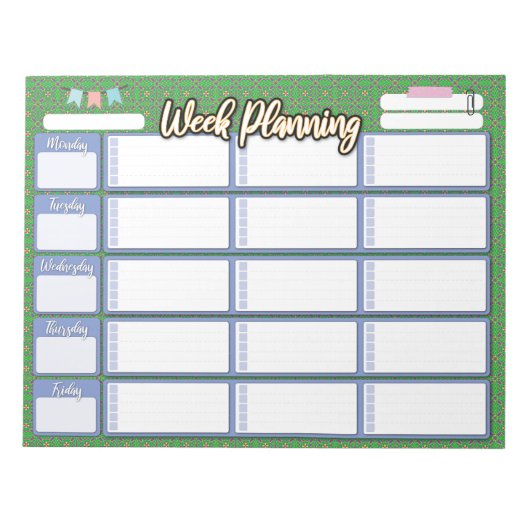 HOMESCHOOL WEEKLY PLANNER 3-Kolumnen-Pad Notizblock (Vorderseite)