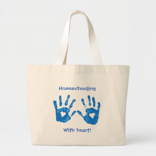 Homeschooling mit Herz-Tasche Jumbo Stoffbeutel (Vorne)