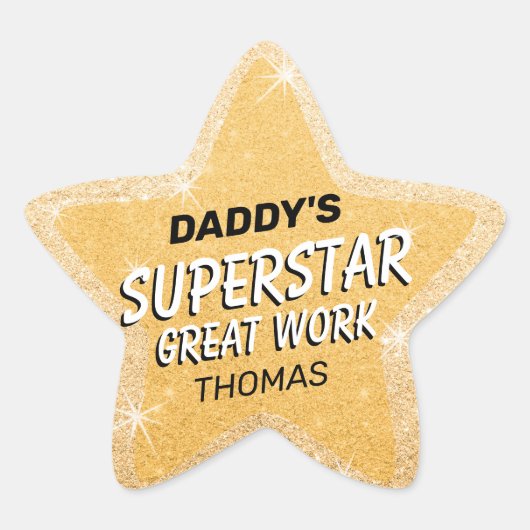 Homeschooling Spaß Kinder Gold Stern-Aufkleber (Vorderseite)