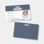 Homeschoor Student ID Abzeichen Blue White Ausweis (Front & Back)