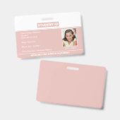 Homeschoor Student ID Abzeichen Rose Gold Ausweis (Front & Back)
