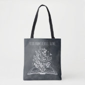 Homeschoschule Name Minimalistisch Blumenbuch Tasche (Vorderseite)