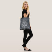 Homeschoschule Name Minimalistisch Blumenbuch Tasche (Am Model)