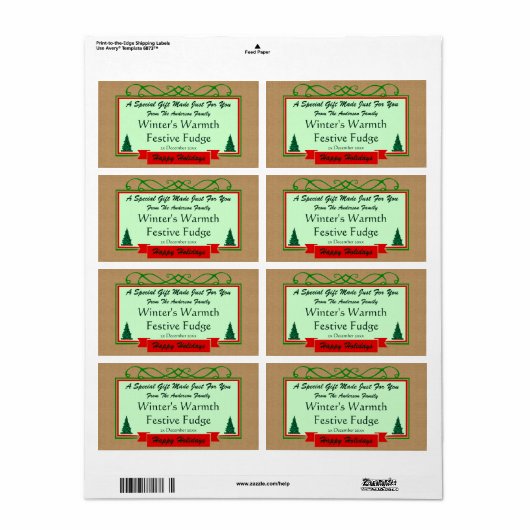 Homespun Burlap mit Holiday Trees Gerahmtes Gesche (Vorne)