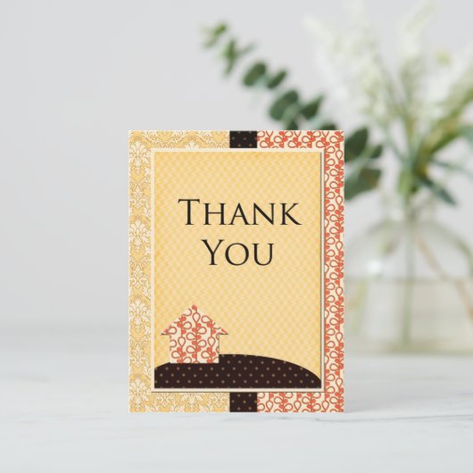 Homespun Danke Karte (Stehend Vorderseite)