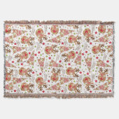 Homespun frohe Weihnachtsmuster Decke (Vorderseite)
