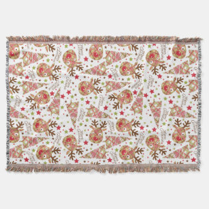Homespun frohe Weihnachtsmuster Decke