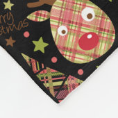 Homespun frohe Weihnachtsmuster Fleecedecke (Ecke)