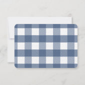 Homespun Gingham Wedding RSVP Card Karte (Rückseite)