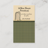 Homespun Gingham Willow Tree Primitive Country Visitenkarte (Vorderseite)
