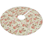 Homespun Patchwork Frohe Weihnachten Polyester Weihnachtsbaumdecke (Schrägansicht)