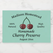 Homestead Cherry bewahren originale Vorlage Lebensmitteletikett (Einzelnes Label)