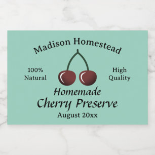 Homestead Cherry bewahren originale Vorlage Lebensmitteletikett