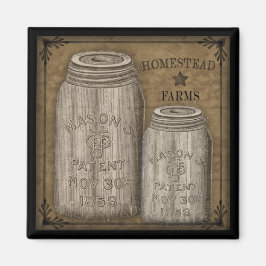 Homestead Primitive Canning Jar Magnet