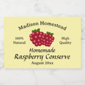 Homestead Raspberry Conserve Jelly Jam Template Lebensmitteletikett (Einzelnes Label)