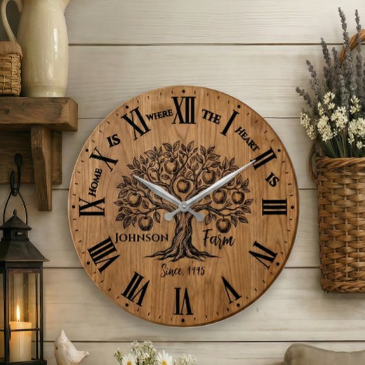 Homestead Wall Clock | Custom Name & Year  Große Wanduhr