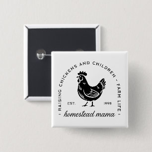 Homesteader Hühnermama, lustige Mama Zitate Button