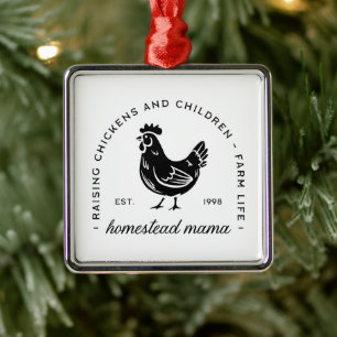 Homesteader Hühnermama, lustige Mama Zitate Ornament Aus Metall