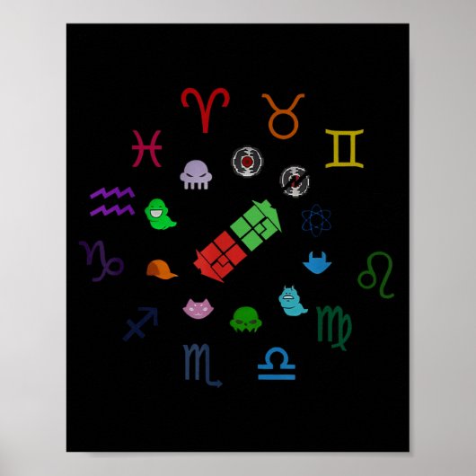 Homestuck Emblems Zodiac Signs Funny Men Women Kid Poster (Vorne)
