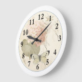 Hometime Old-Style | Antique Red Roses | Retro Rom Große Wanduhr (Winkel)