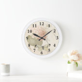 Hometime Old-Style | Antique Red Roses | Retro Rom Große Wanduhr (Zuhause)