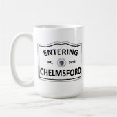 Hometown-Masse MA Townie CHELMSFORDS MASSACHUSETTS Kaffeetasse (Links)