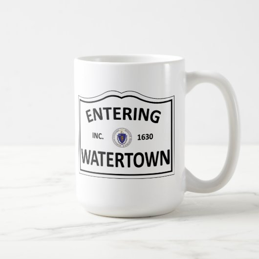 Hometown-Masse MA Townie WATERTOWNS MASSACHUSETTS Kaffeetasse (Rechts)