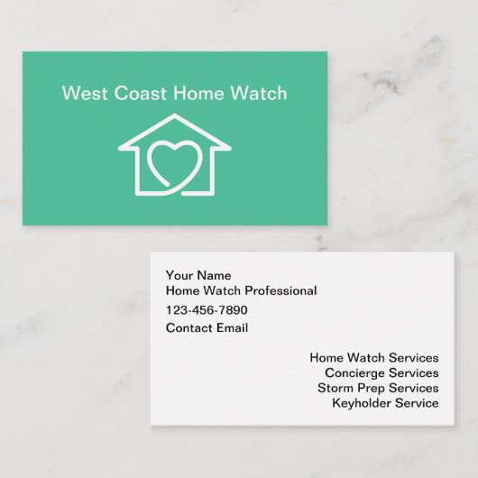 Homewatch & Concierge Services Visitenkarte (Vorne/Hinten)